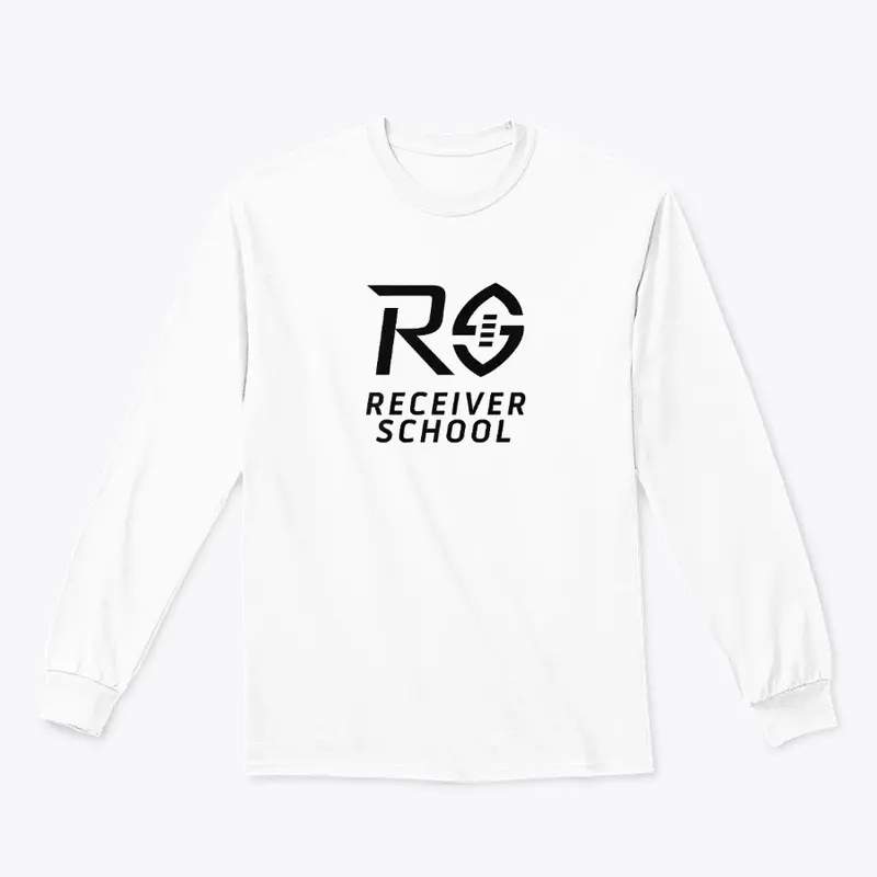 Receiver School | White Long Sleeve Tee